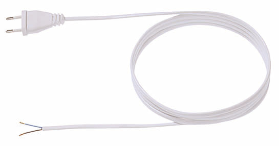 ELSYFLEX 21131W2752N Pohyblivý přívod 2m, H03VVH2-F2x0,75mm2, plochá vidlice, bílá ELSYFLEX 21131W2752N Pohyblivý přívod 2m, H03VVH2-F2x0,75mm2, plochá vidlice, bílá